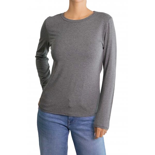 Maglia girocollo tinta unita in viscosa